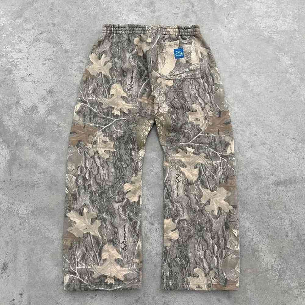Y2K Retro SweatPants Camouflage Pattern Print Streetwear Men harajuku Street Hip Hop Unisex Oversized Casual Camo Baggy Trousers 250208