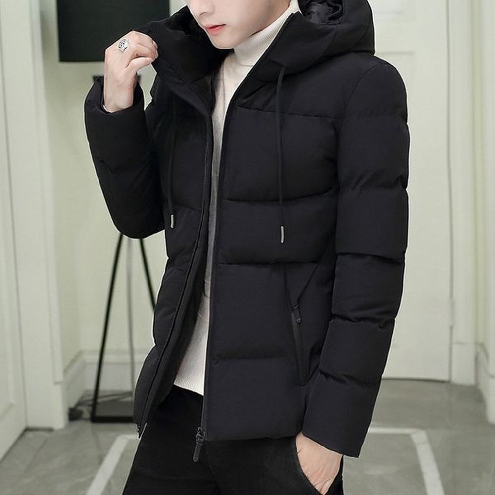 Ymwmhu Fashion Warm Parkas Men Long Sleeve Hooded Collar Winter Thick Jacket Stripe Zipper Streetwear Men Parka Plus Size 201027