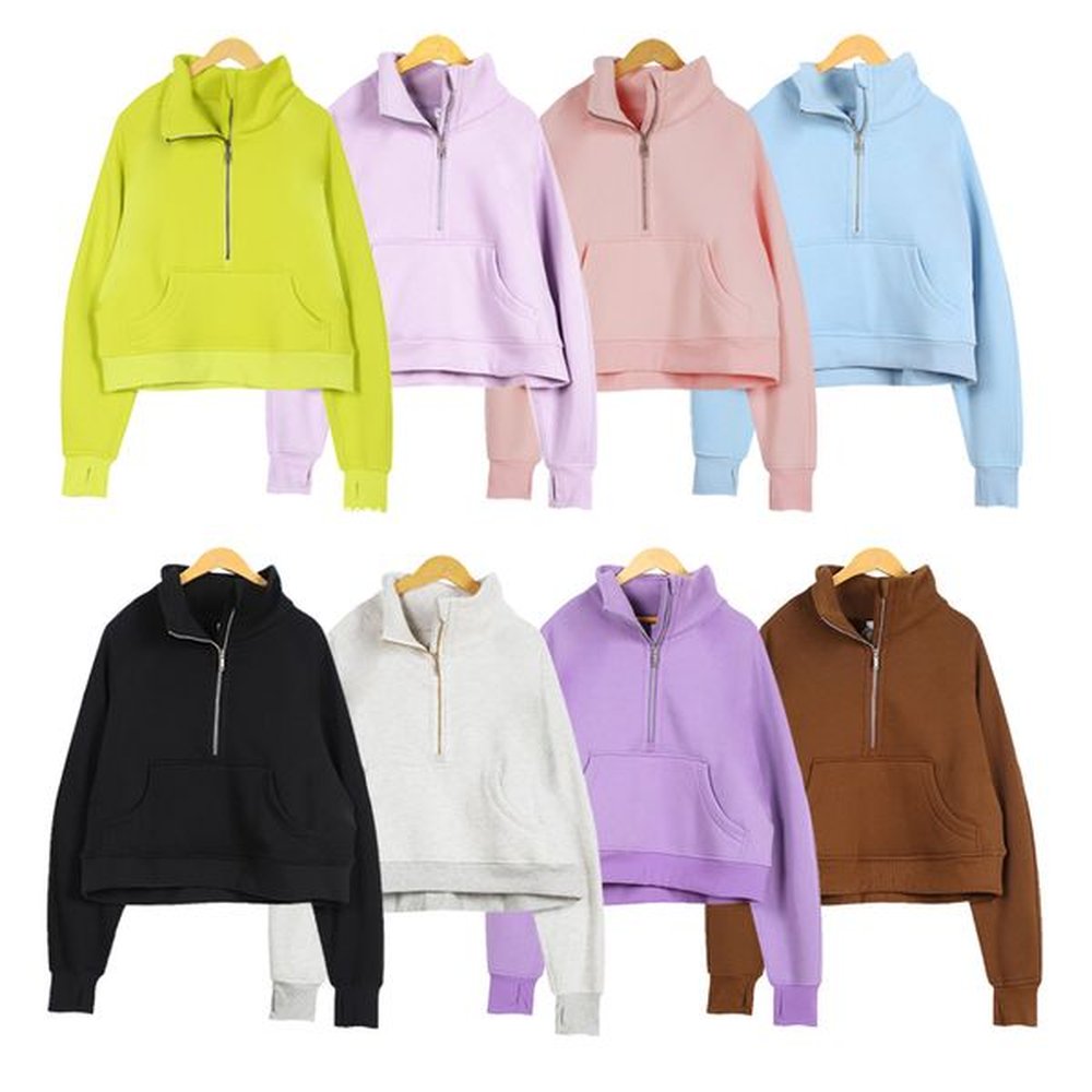 yoga hoodie scuba womens velvet thickened jacket hoodys sports half