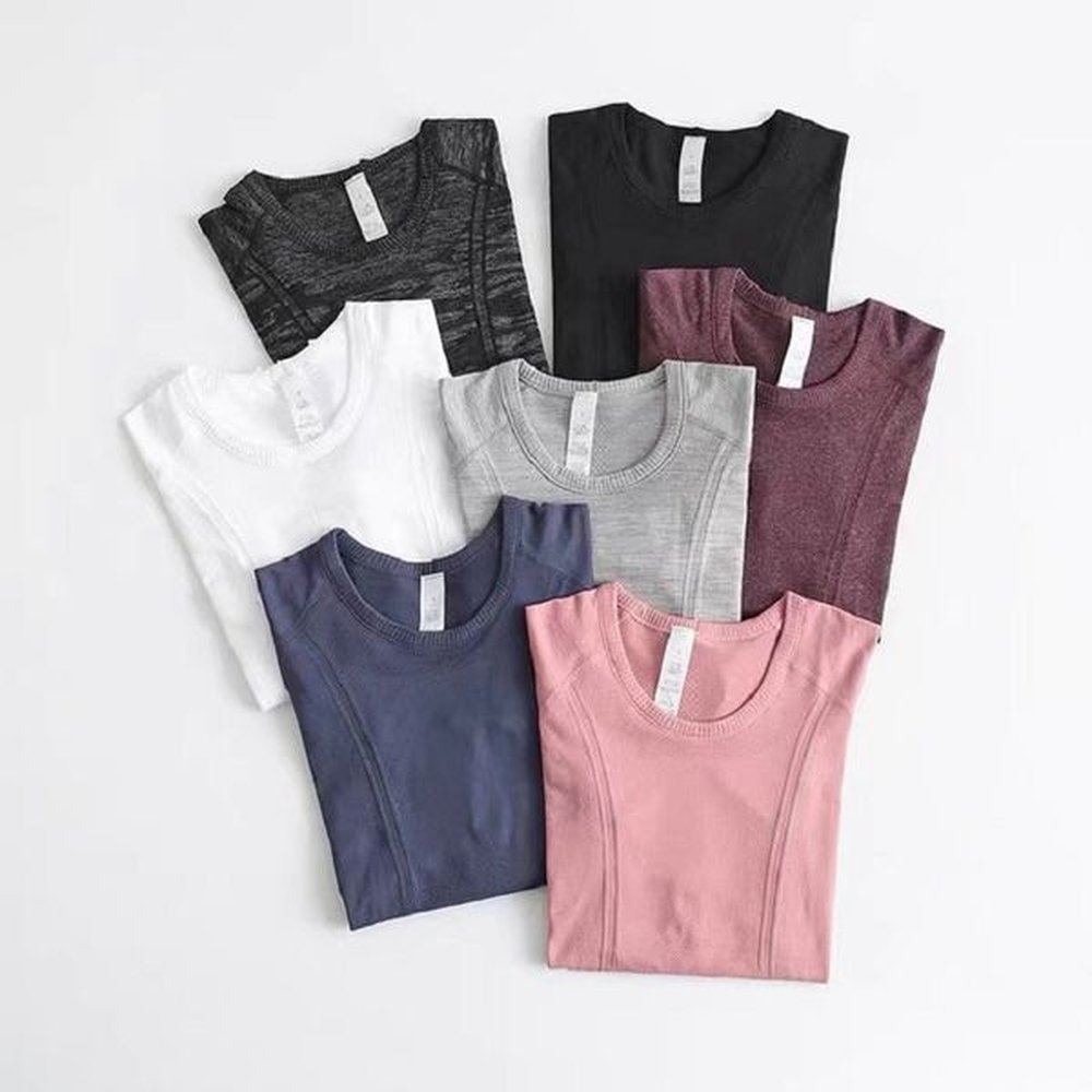 yoga quicky dry long sleeve tees sport crew gym fit