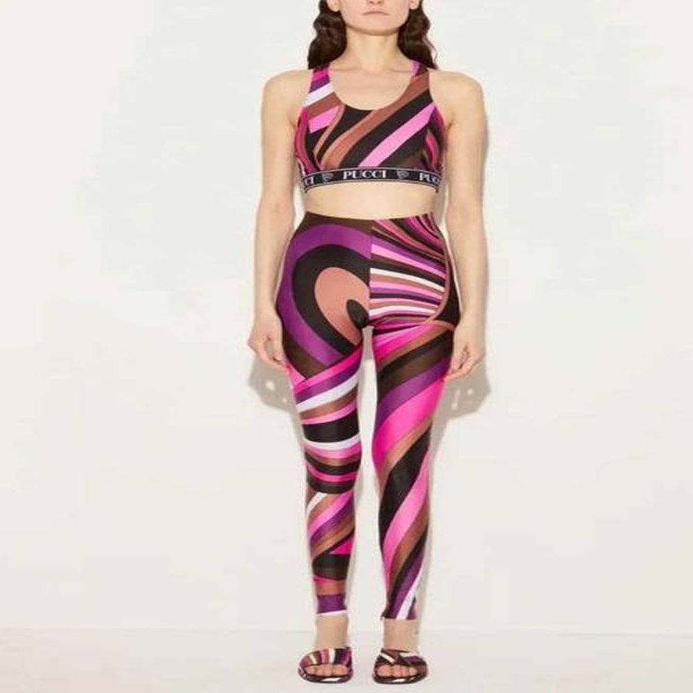 yoga womens two piece pants european summer fashion womens printed