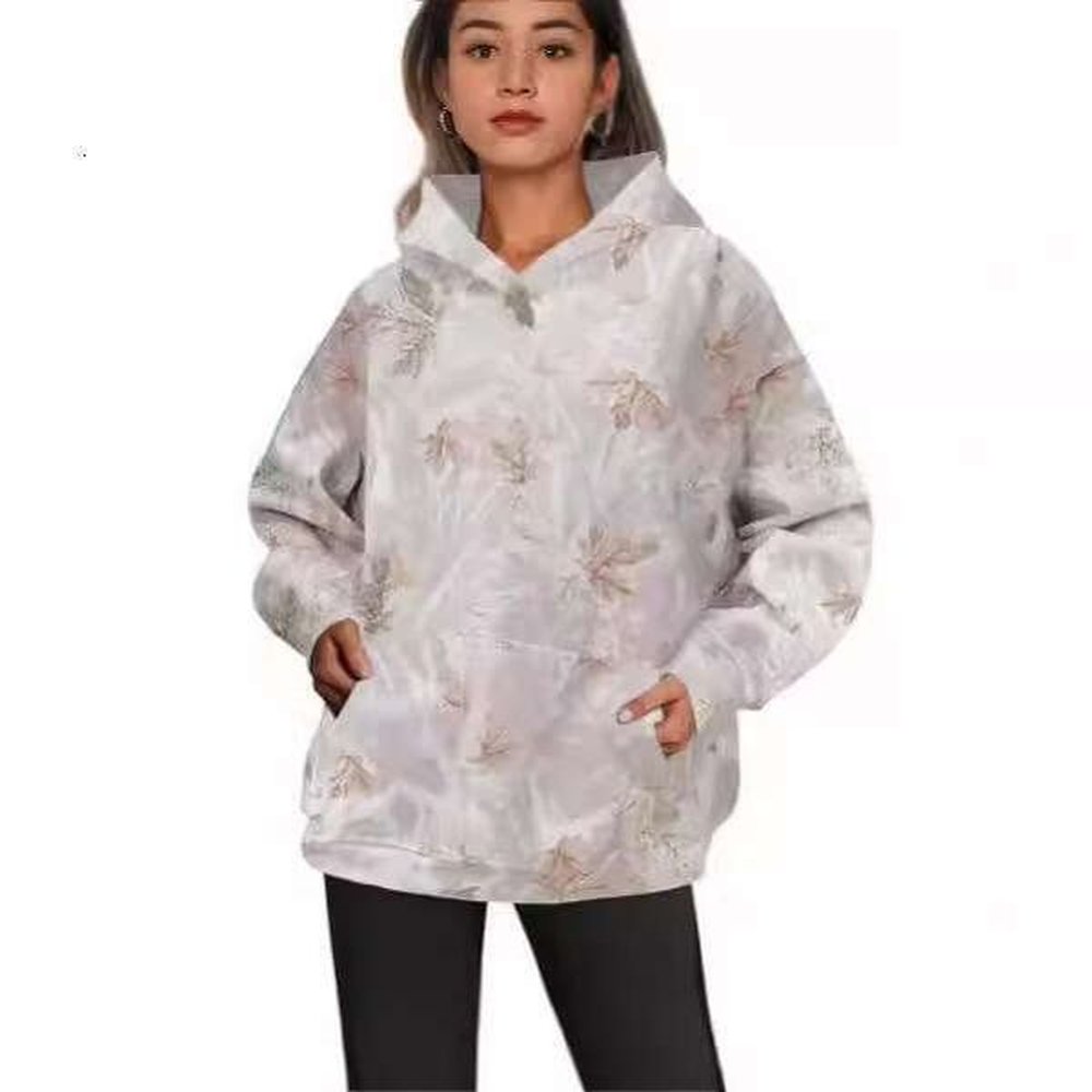 youth spring new womens camouflage maple leaf printed oversized