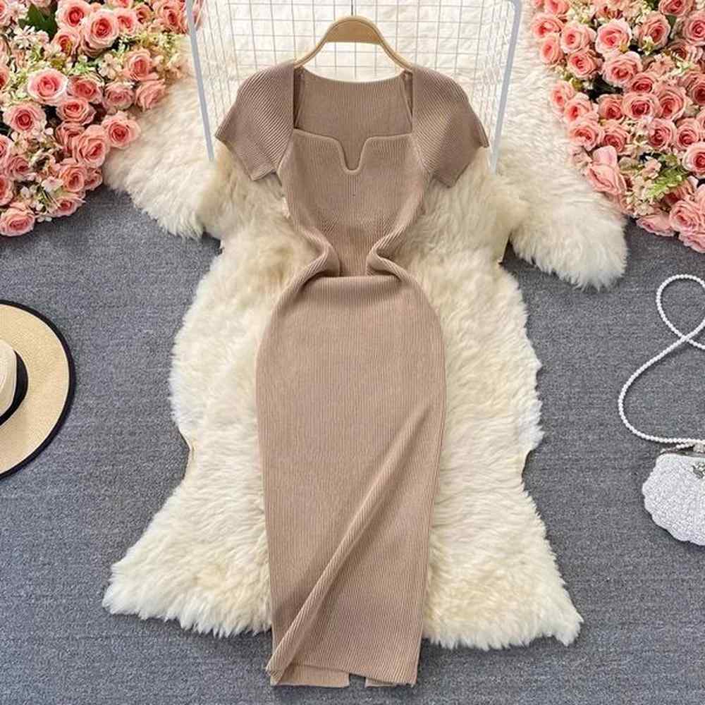 yuoomuoo spring summer women dress elegant square collar white black