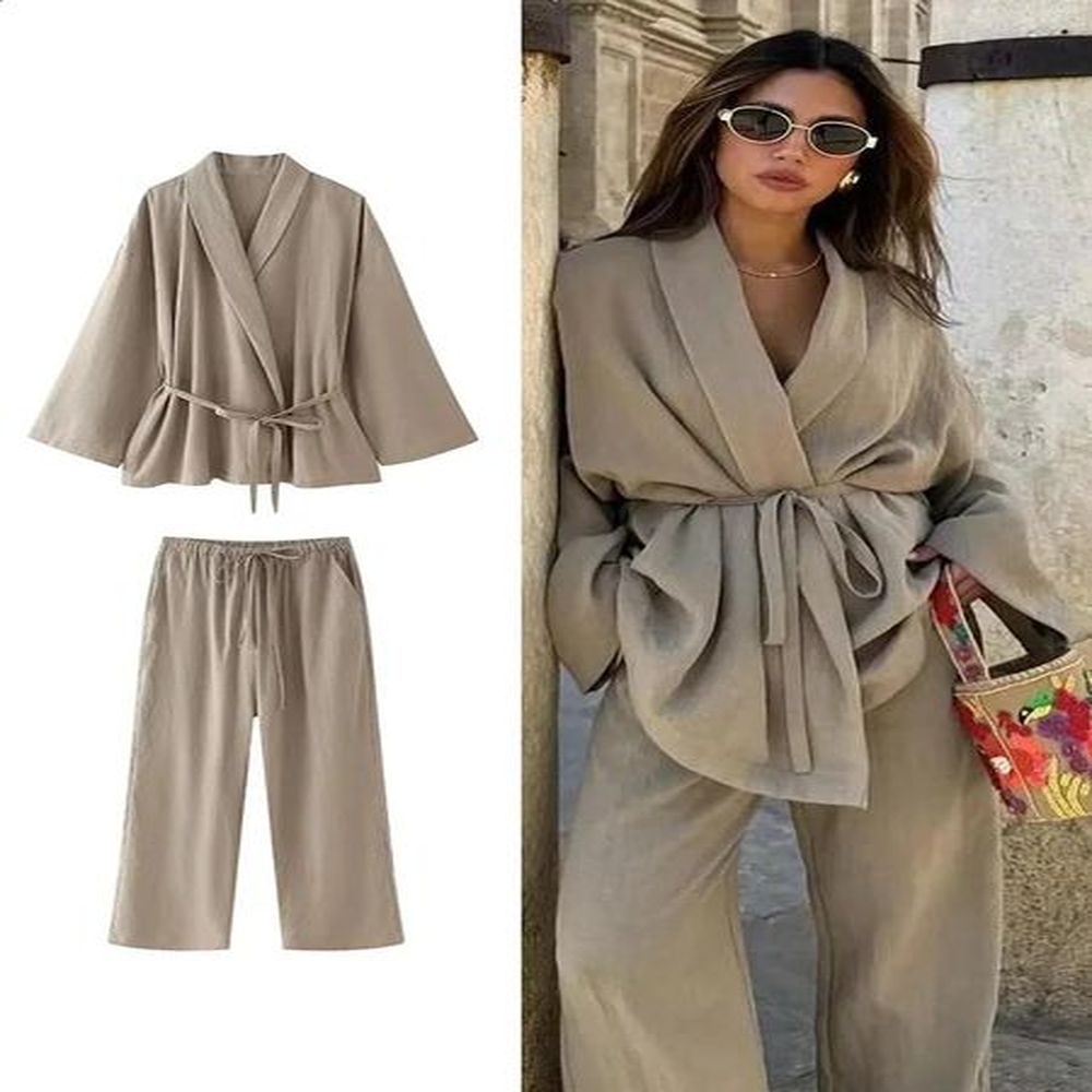 zaba womens fashion solid colour lapel comfortable tie long sleeve