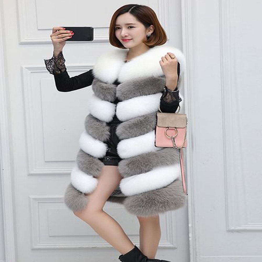 zadorin new arrival colored long vest women sleeveless faux jacket